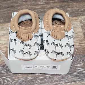 Freshly Picked Zebra Moccasins Sz 5